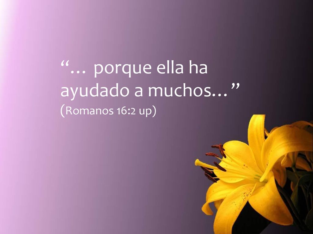 … porque ella ha ayudado a muchos… (Romanos 16:2 up)
