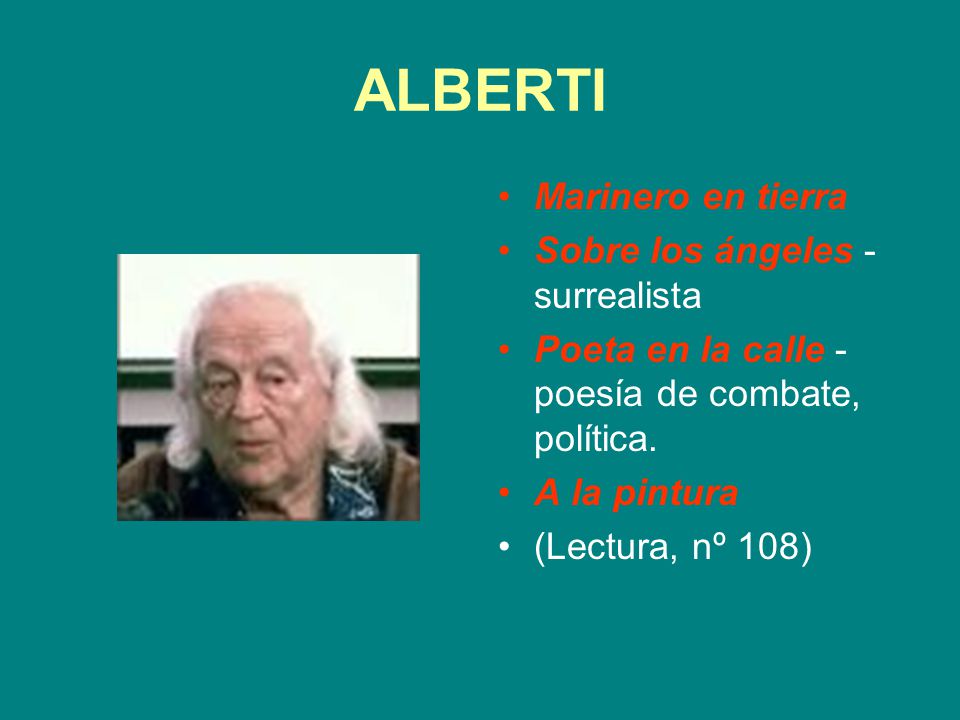 ALBERTI Marinero en tierra Sobre los ángeles - surrealista