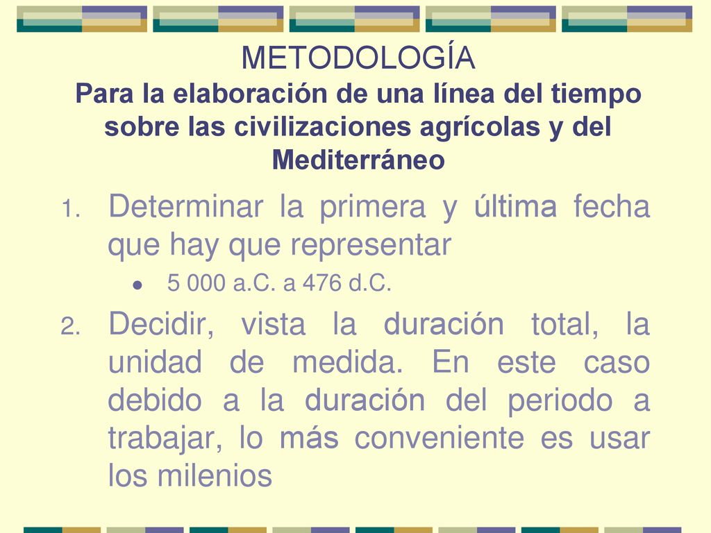 Determinar la primera y última fecha que hay que representar