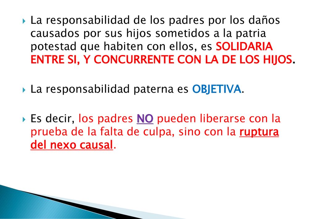 La responsabilidad de los padres por los daños causados por sus hijos sometidos a la patria potestad que habiten con ellos, es solidaria ENTRE SI, y concurrente con la de los hijos.