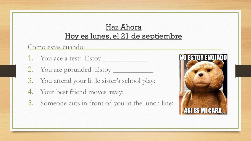 Haz Ahora Hoy es lunes, el 21 de septiembre