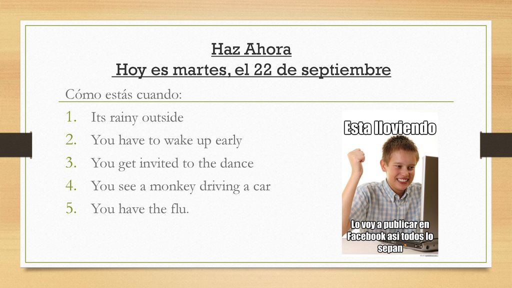 Haz Ahora Hoy es martes, el 22 de septiembre