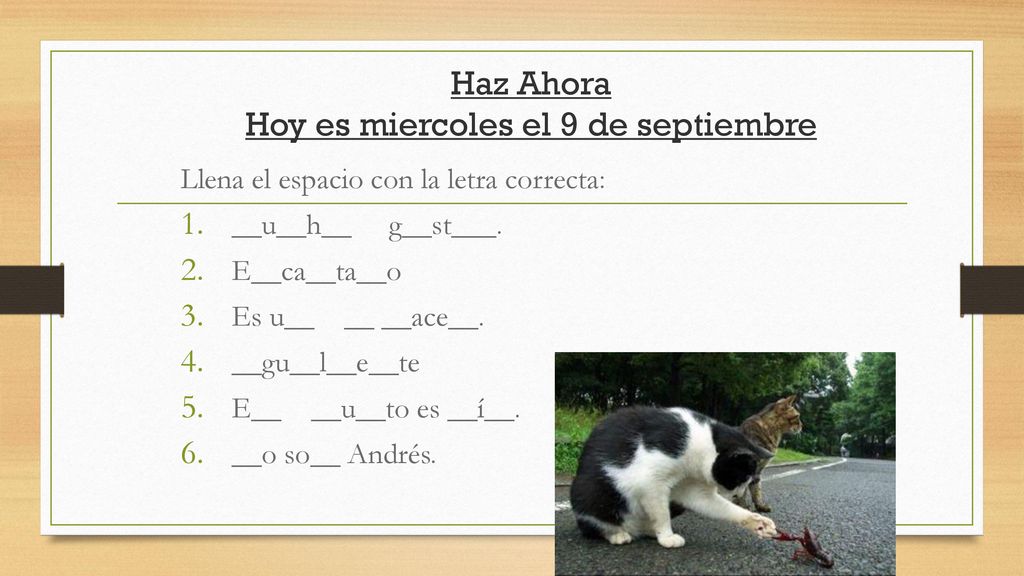 Haz Ahora Hoy es miercoles el 9 de septiembre