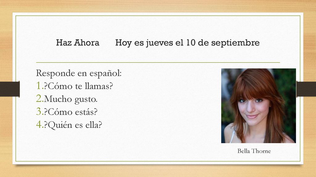 Haz Ahora Hoy es jueves el 10 de septiembre