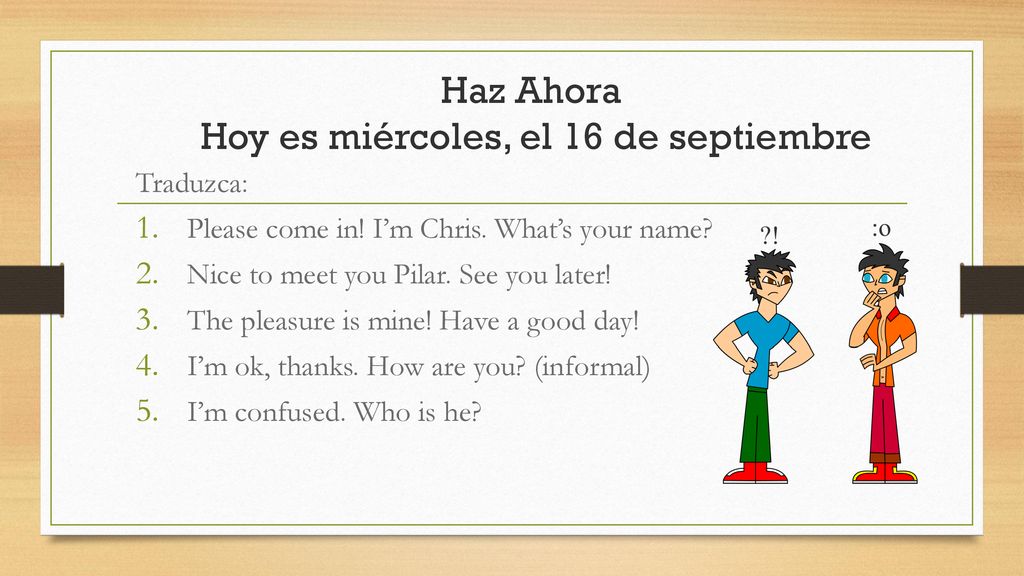 Haz Ahora Hoy es miércoles, el 16 de septiembre