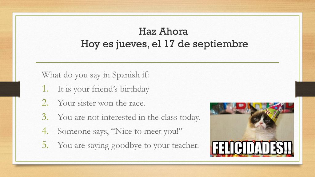 Haz Ahora Hoy es jueves, el 17 de septiembre
