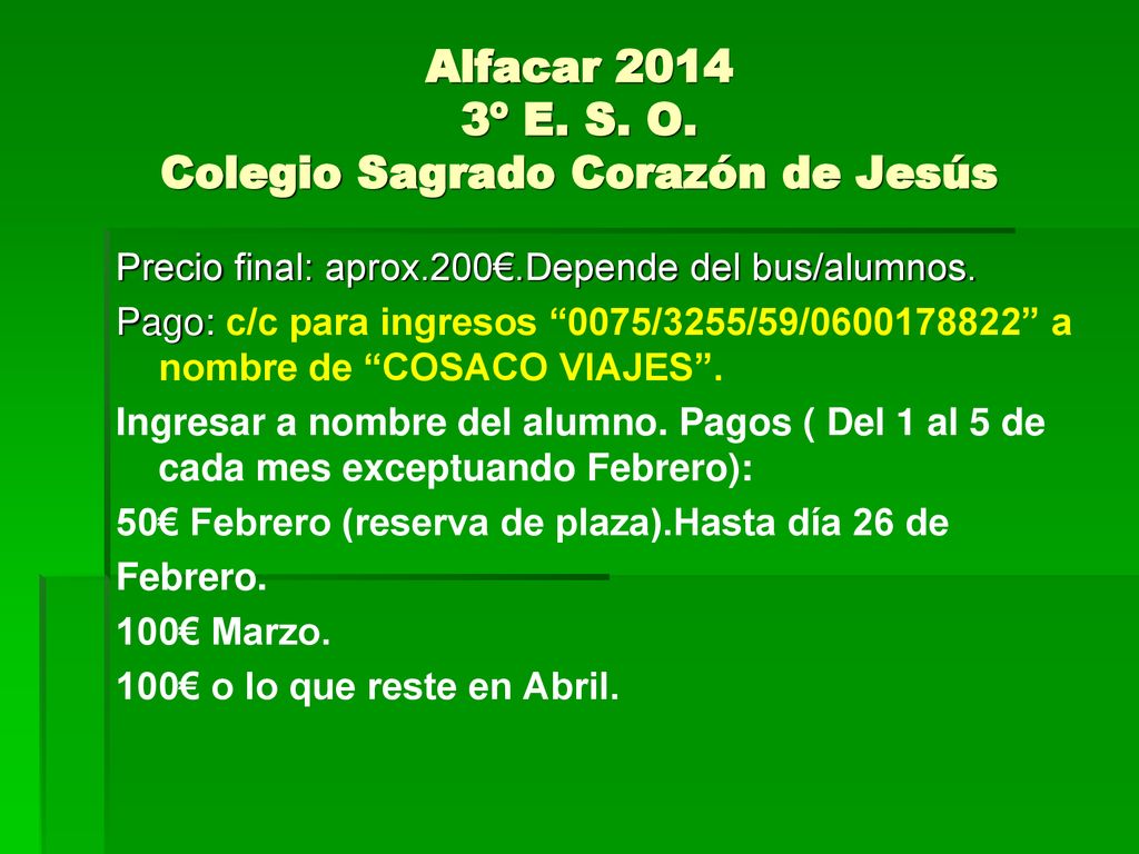 Alfacar º E. S. O. Colegio Sagrado Corazón de Jesús
