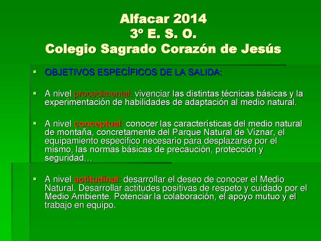Alfacar º E. S. O. Colegio Sagrado Corazón de Jesús