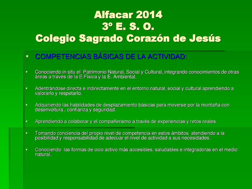Alfacar º E. S. O. Colegio Sagrado Corazón de Jesús
