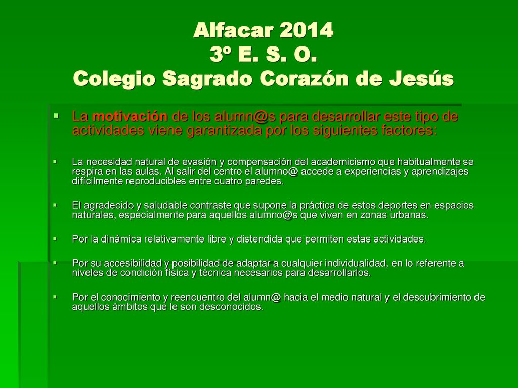 Alfacar º E. S. O. Colegio Sagrado Corazón de Jesús