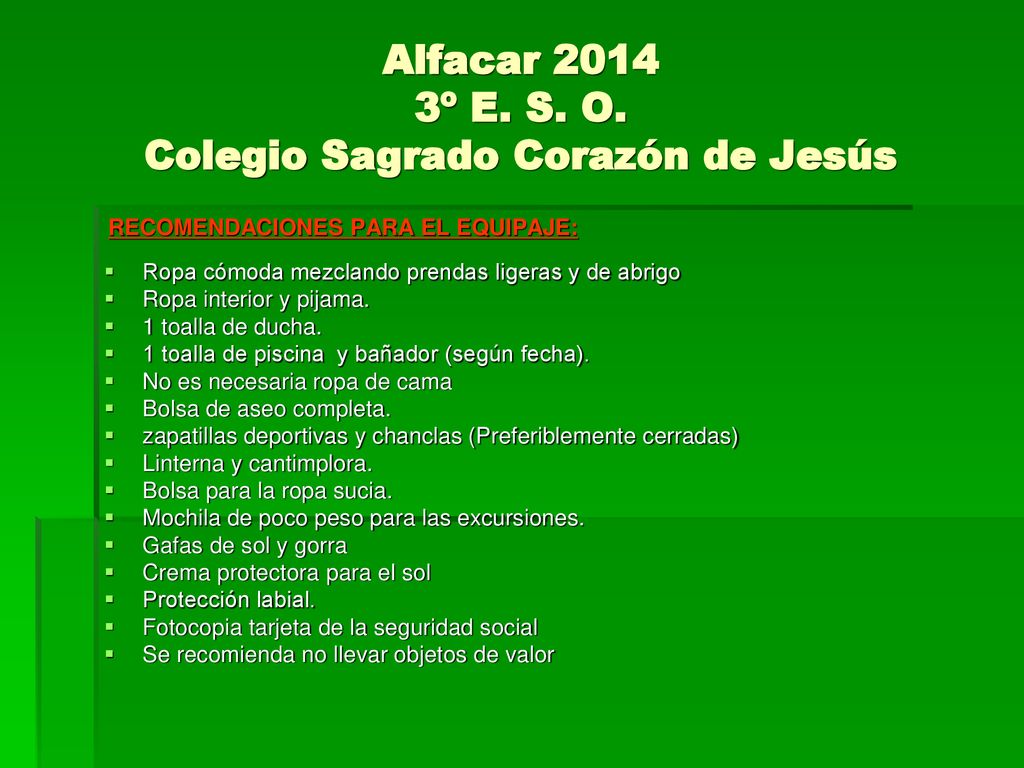 Alfacar º E. S. O. Colegio Sagrado Corazón de Jesús