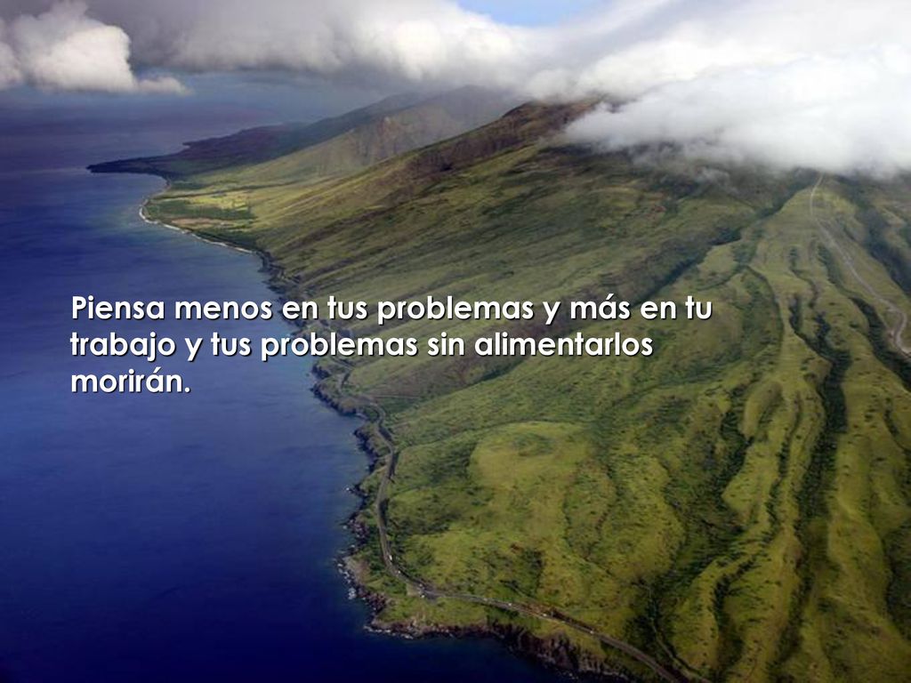 Piensa menos en tus problemas y más en tu trabajo y tus problemas sin alimentarlos morirán.