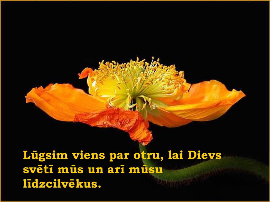 Lūgsim viens par otru, lai Dievs svētī mūs un arī mūsu līdzcilvēkus.