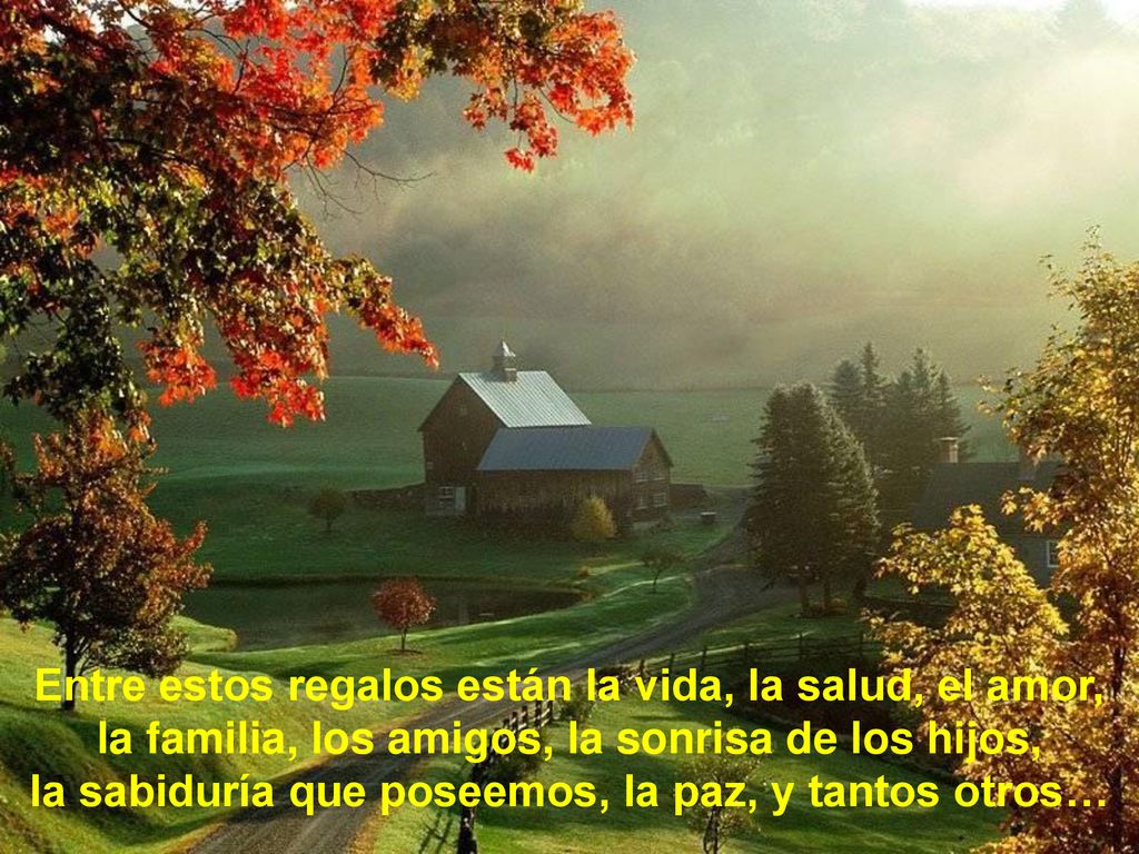 Entre estos regalos están la vida, la salud, el amor,