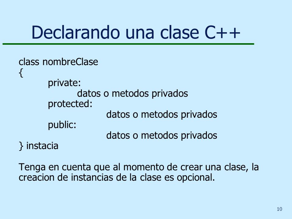 Declarando una clase C++