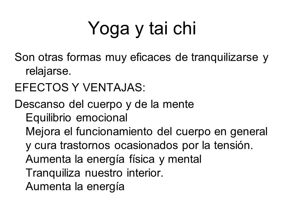 Yoga y tai chi