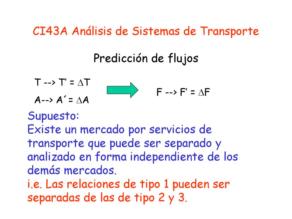 CI43A Análisis de Sistemas de Transporte Predicción de flujos