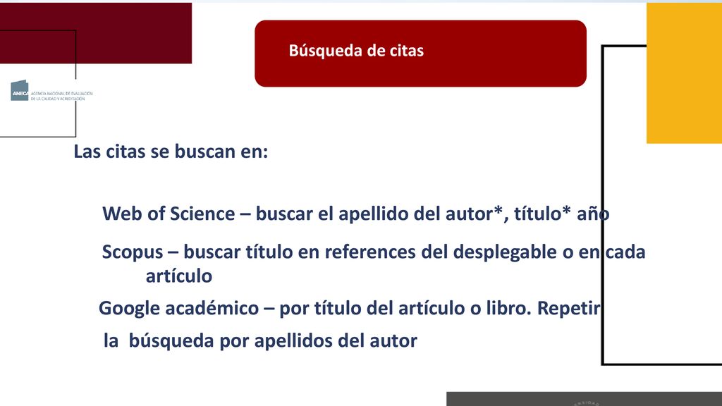 Búsqueda de citas artículos de revistas indexadas con índices de calidad relativos.