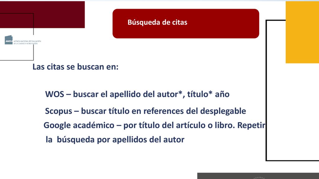 Búsqueda de citas artículos de revistas indexadas con índices de calidad relativos.