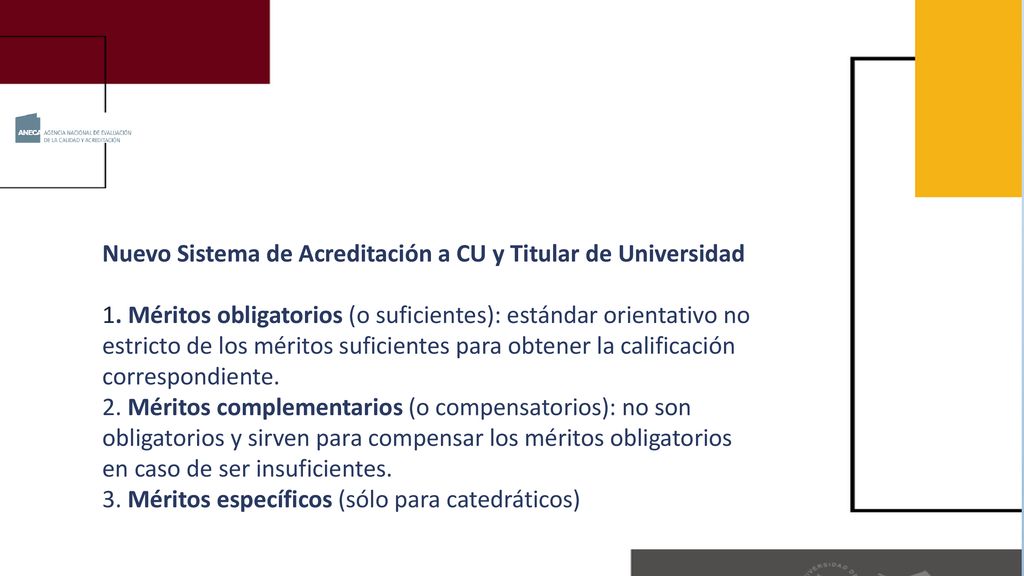 Nuevo Sistema de Acreditación a CU y Titular de Universidad