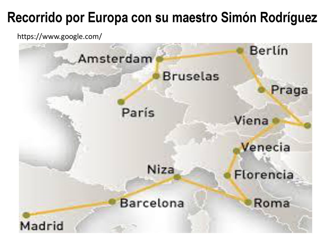 Recorrido por Europa con su maestro Simón Rodríguez
