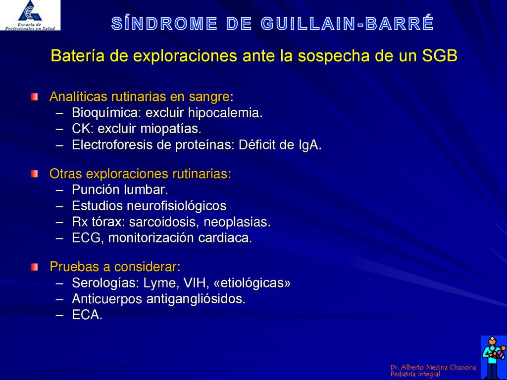 Batería de exploraciones ante la sospecha de un SGB