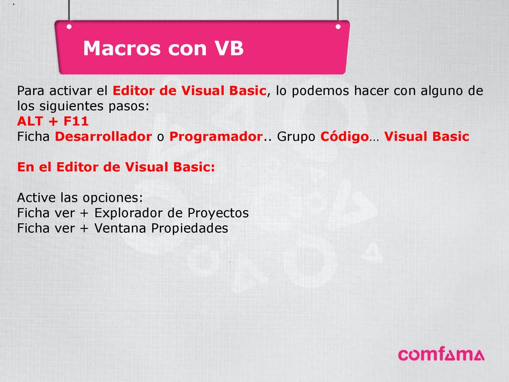 . Macros con VB. La suma de las frecuencias absolutas es igual al número total de datos, que se representa por N.