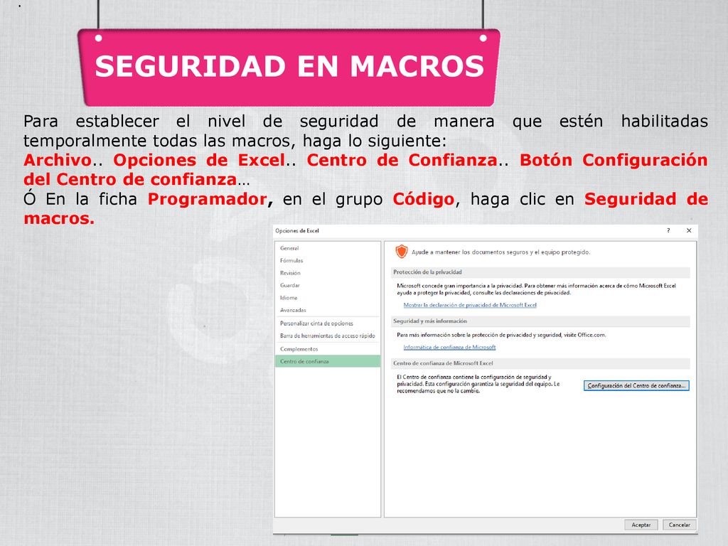 . SEGURIDAD EN MACROS. La suma de las frecuencias absolutas es igual al número total de datos, que se representa por N.