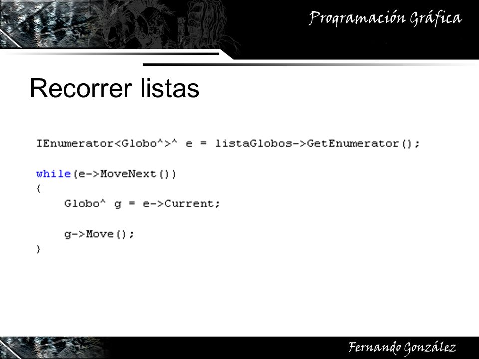 Recorrer listas