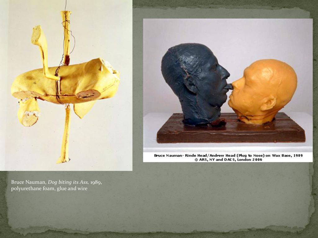 Bruce Nauman, Dog biting its Ass, 1989, polyurethane foam, glue and wire