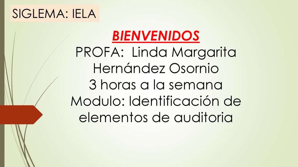 PROFA: Linda Margarita Hernández Osornio 3 horas a la semana