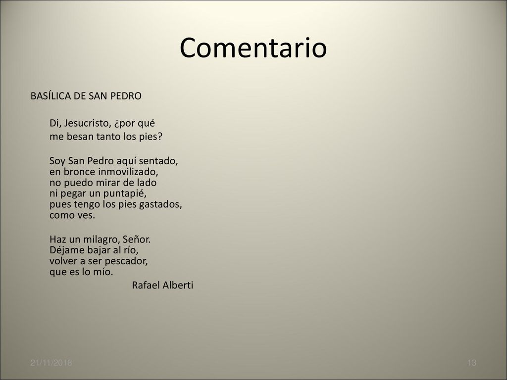 Comentario BASÍLICA DE SAN PEDRO Di, Jesucristo, ¿por qué