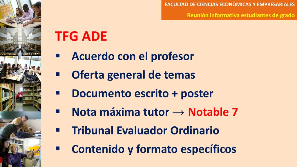 TFG ADE Acuerdo con el profesor Oferta general de temas