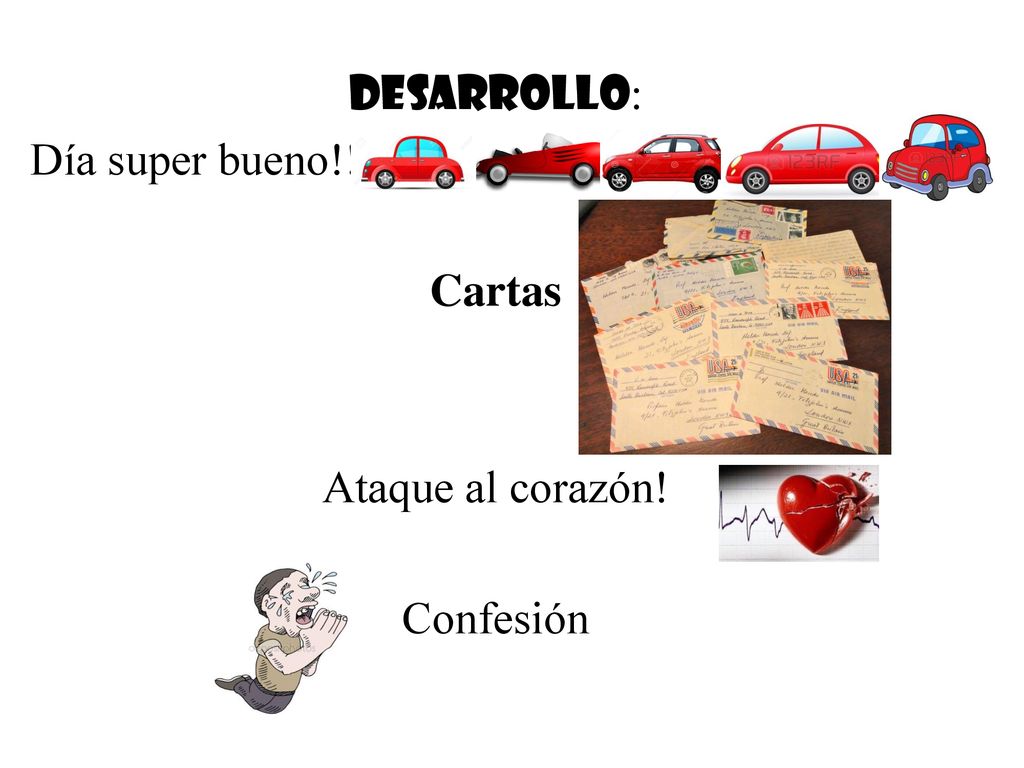 Desarrollo: Día super bueno!! Cartas Ataque al corazón! Confesión