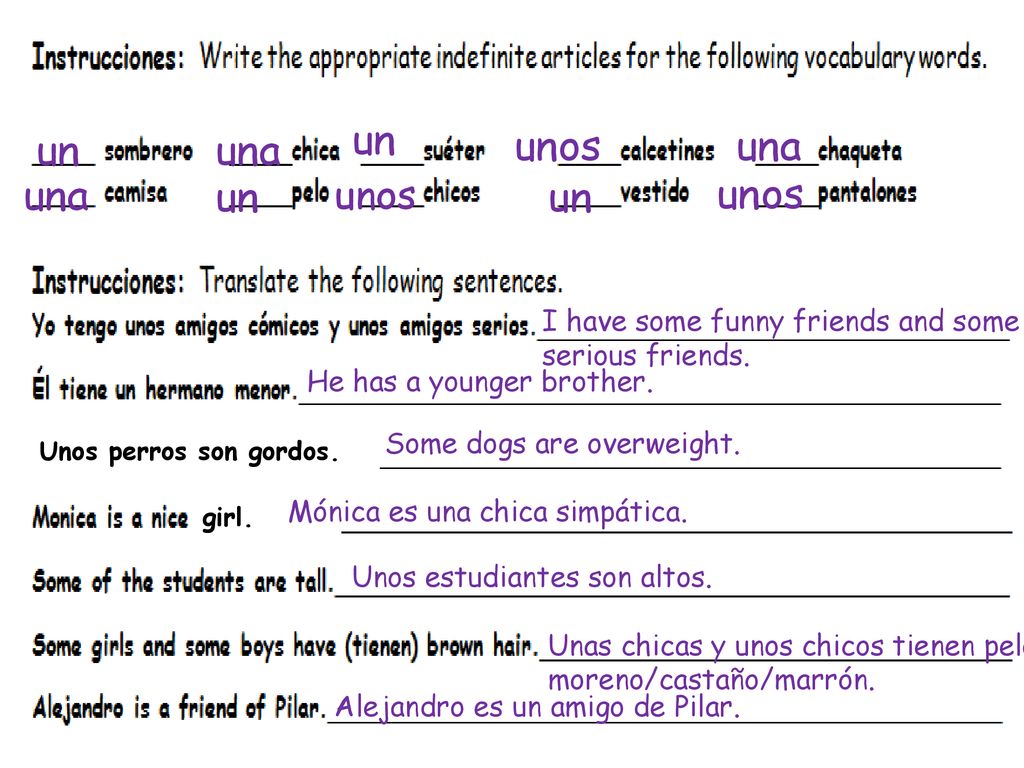 un un una unos una una un un unos unos