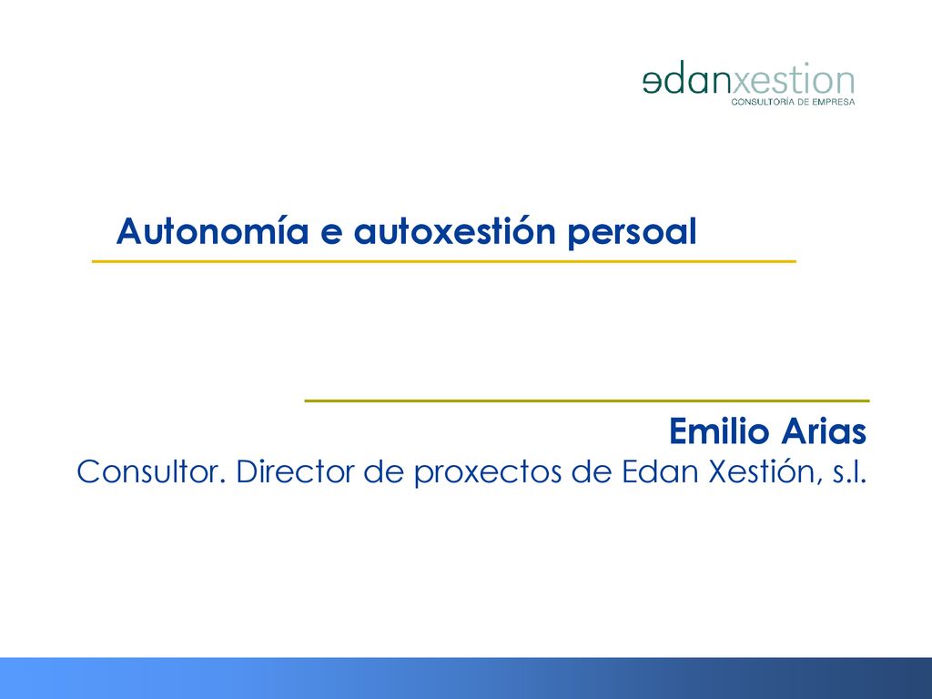 Emilio Arias Consultor. Director de proxectos de Edan Xestión, s.l.