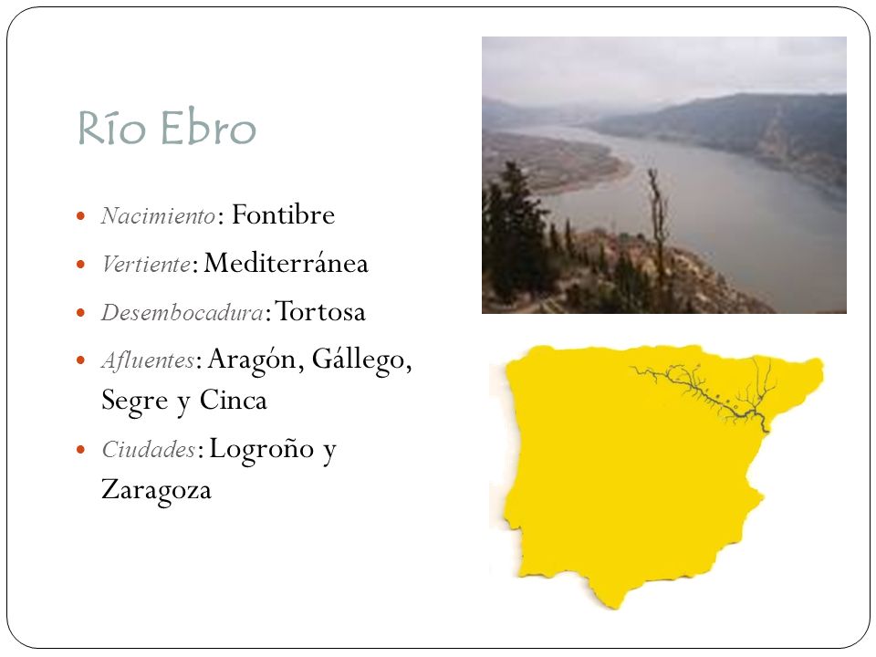 Río Ebro Nacimiento: Fontibre Vertiente: Mediterránea
