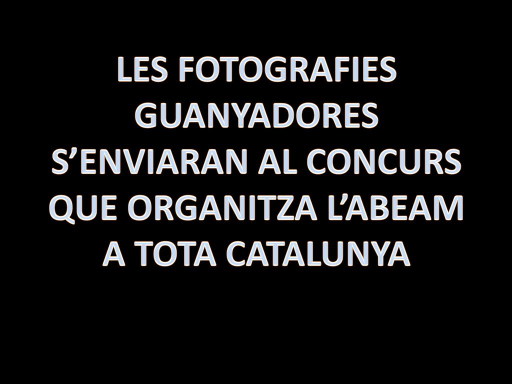 LES FOTOGRAFIES GUANYADORES S’ENVIARAN AL CONCURS QUE ORGANITZA L’ABEAM A TOTA CATALUNYA