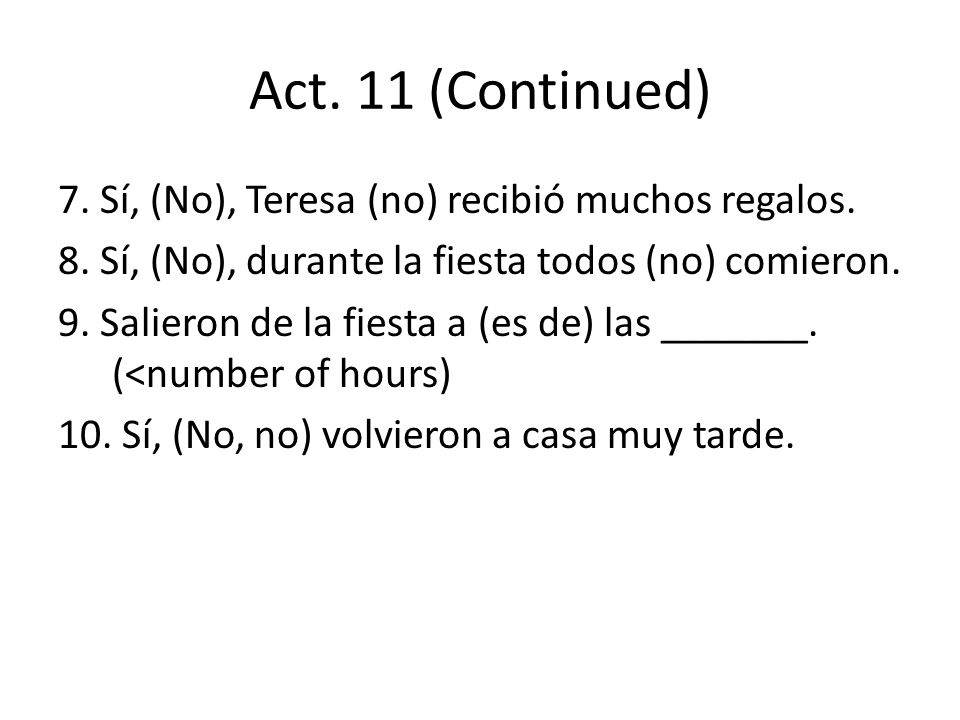 Act. 11 (Continued)
