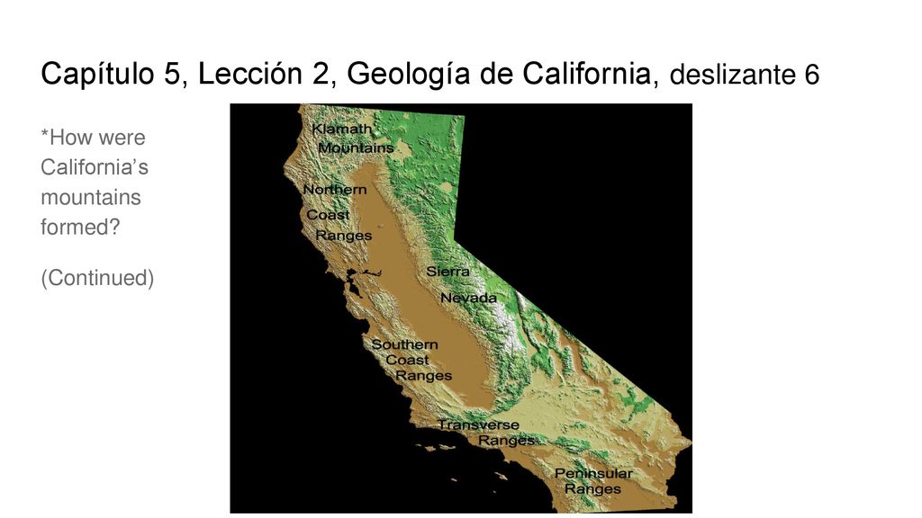 Capítulo 5, Lección 2, Geología de California, deslizante 6