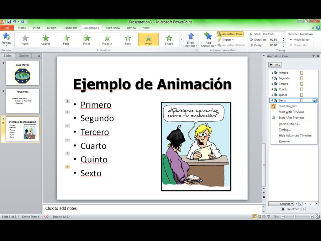 Se puede agregarle a todas las palabras el mismo efecto