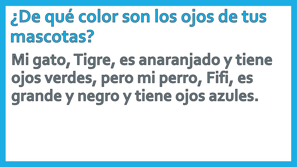 ¿De qué color son los ojos de tus mascotas