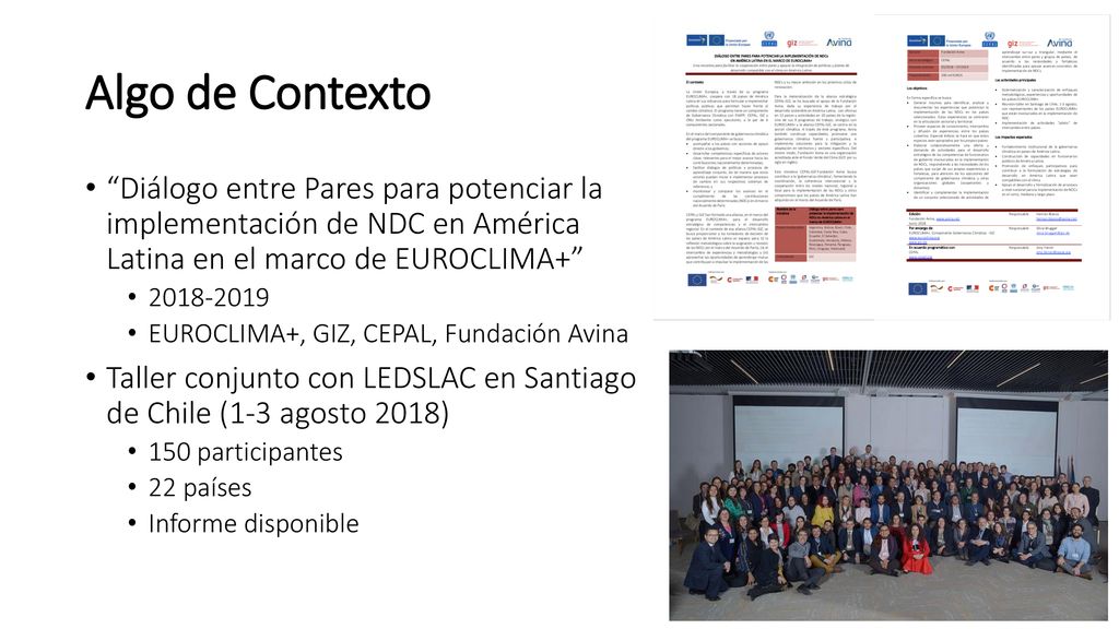 Algo de Contexto Diálogo entre Pares para potenciar la implementación de NDC en América Latina en el marco de EUROCLIMA+
