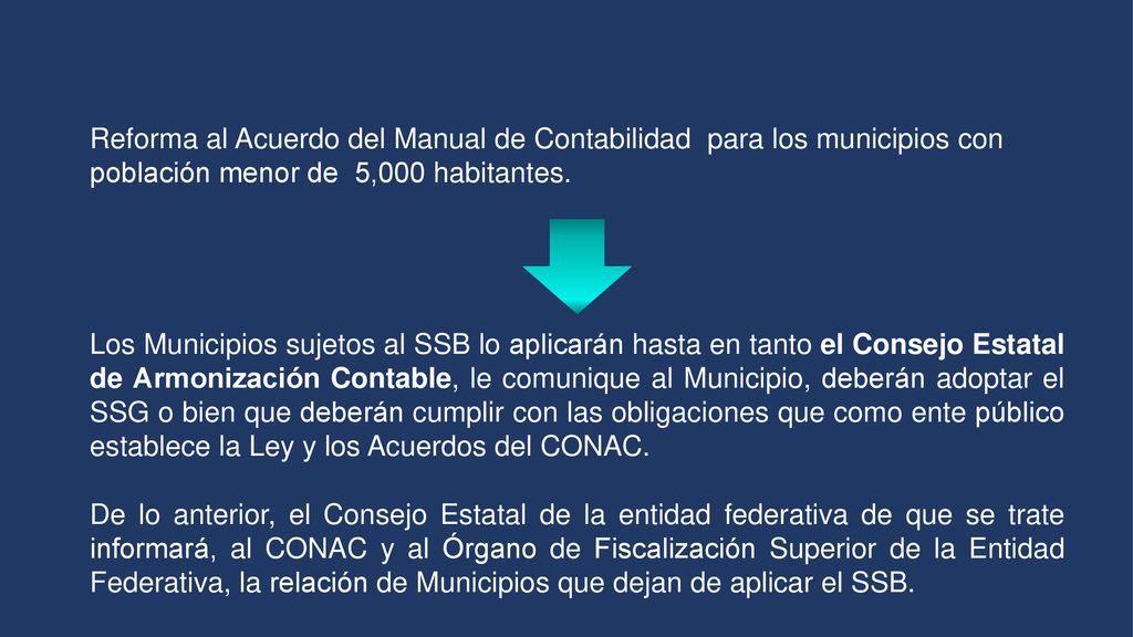 Reforma al Acuerdo del Manual de Contabilidad para los municipios con población menor de 5,000 habitantes.
