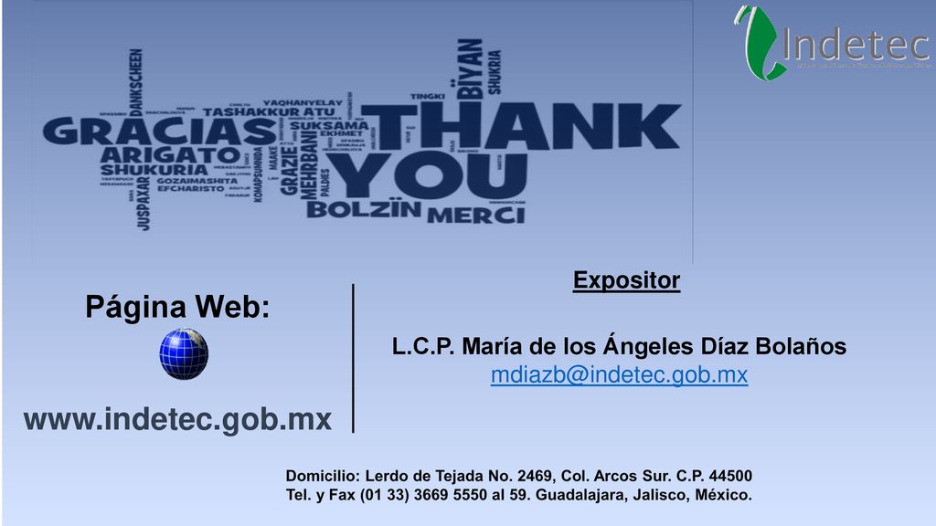 Expositor Página Web:   L.C.P. María de los Ángeles Díaz Bolaños.