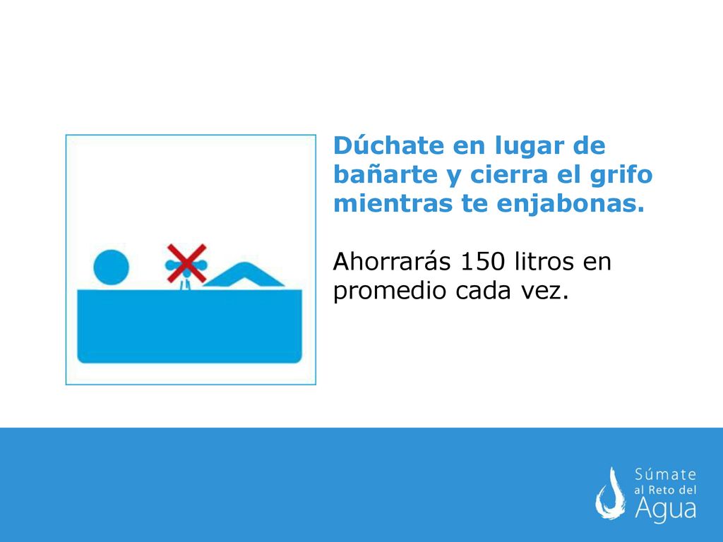 Dúchate en lugar de bañarte y cierra el grifo mientras te enjabonas.