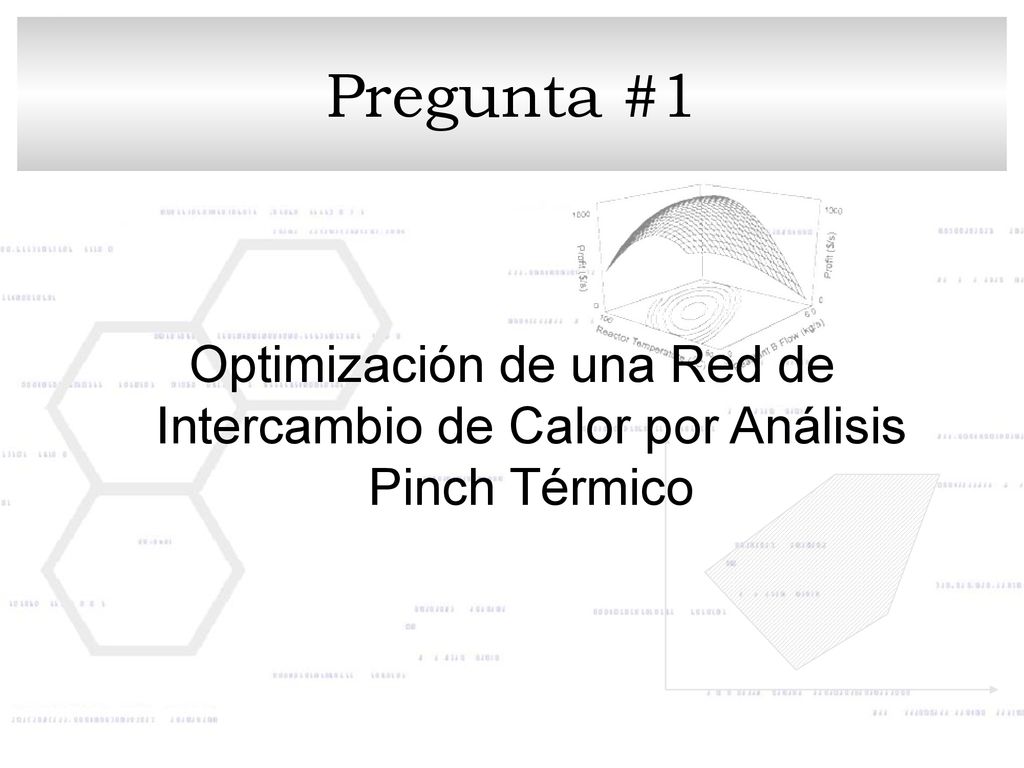 Pregunta #1 Optimización de una Red de Intercambio de Calor por Análisis Pinch Térmico