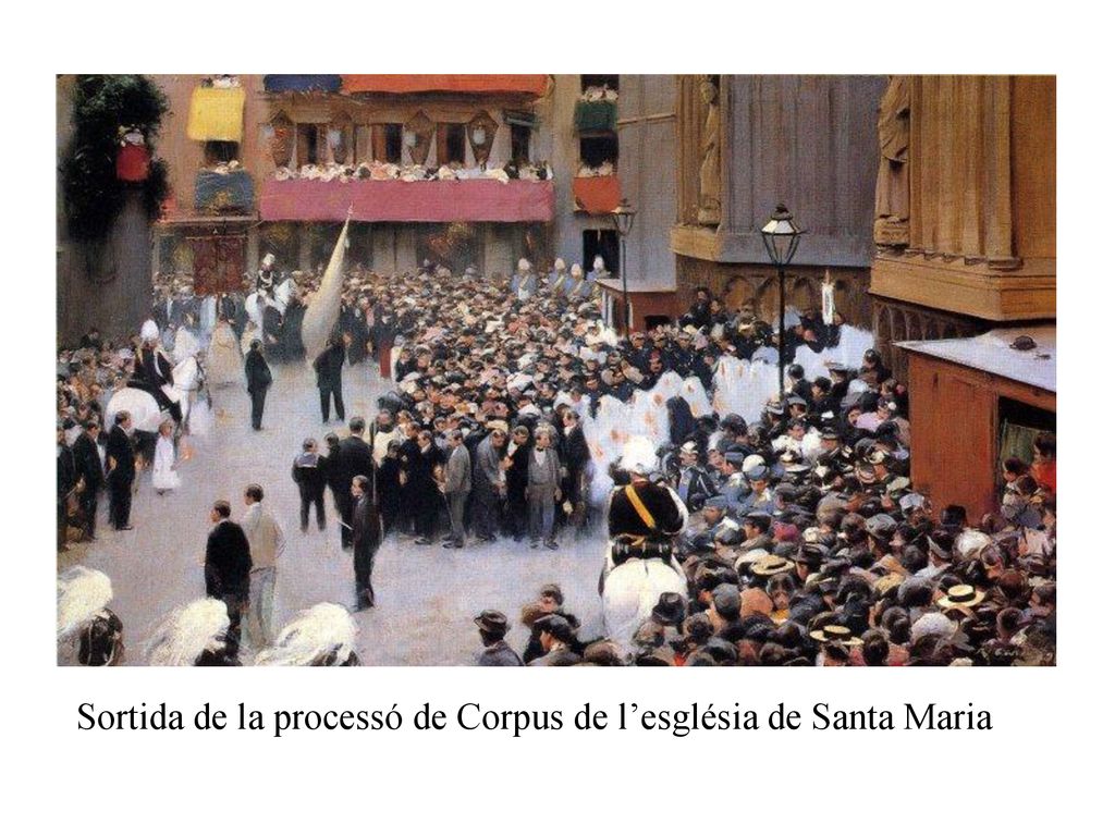 Sortida de la processó de Corpus de l’església de Santa Maria