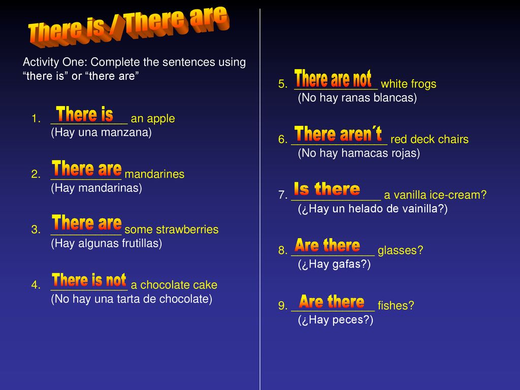 There is / There are There are not There is There aren´t There are