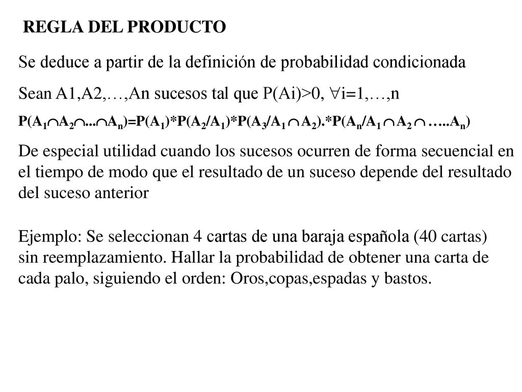 Se deduce a partir de la definición de probabilidad condicionada